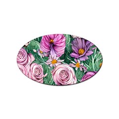 Budding And Captivating Flowers Sticker (Oval)