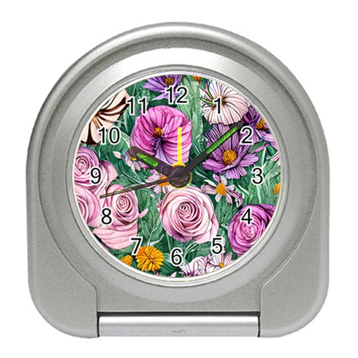 Budding And Captivating Flowers Travel Alarm Clock