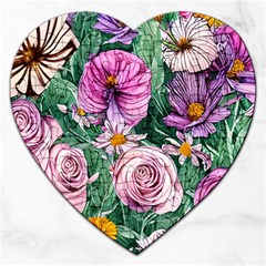 Budding And Captivating Flowers Jigsaw Puzzle (Heart)