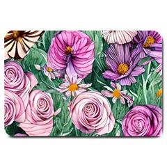 Budding And Captivating Flowers Large Doormat by GardenOfOphir