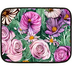 Budding And Captivating Flowers One Side Fleece Blanket (mini) by GardenOfOphir