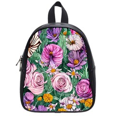 Budding And Captivating Flowers School Bag (Small)