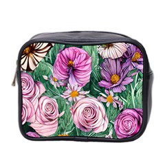 Budding And Captivating Flowers Mini Toiletries Bag (Two Sides)