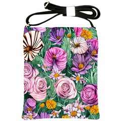 Budding And Captivating Flowers Shoulder Sling Bag