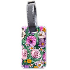 Budding And Captivating Flowers Luggage Tag (two Sides) by GardenOfOphir