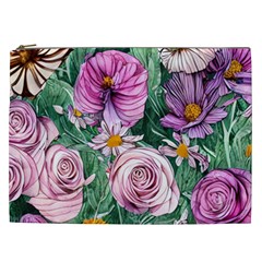 Budding And Captivating Flowers Cosmetic Bag (xxl) by GardenOfOphir