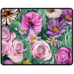 Budding And Captivating Flowers Fleece Blanket (Medium)