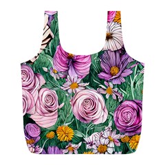 Budding And Captivating Flowers Full Print Recycle Bag (L)