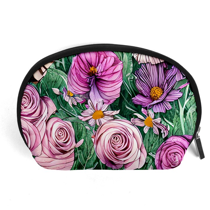 Budding And Captivating Flowers Accessory Pouch (Large)