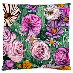 Budding And Captivating Flowers Standard Premium Plush Fleece Cushion Case (one Side) by GardenOfOphir