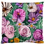 Budding And Captivating Flowers Large Premium Plush Fleece Cushion Case (Two Sides) Front