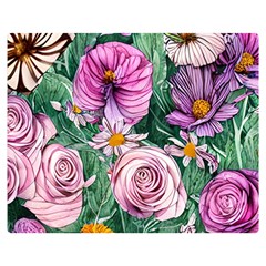 Budding And Captivating Flowers Premium Plush Fleece Blanket (Medium)