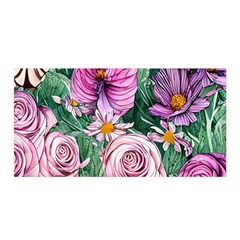 Budding And Captivating Flowers Satin Wrap 35  x 70 