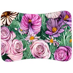 Budding And Captivating Flowers Velour Seat Head Rest Cushion