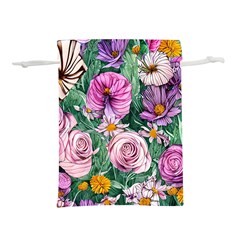 Budding And Captivating Flowers Lightweight Drawstring Pouch (S)