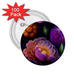 Ai Generated Flowers Plants Petals Buds 2 25  Buttons (100 Pack)  by Ravend