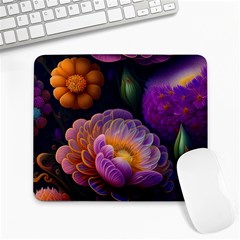 Ai Generated Flowers Plants Petals Buds Large Mousepad by Ravend