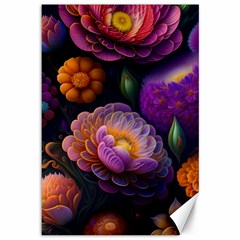 Ai Generated Flowers Plants Petals Buds Canvas 12  X 18  by Ravend