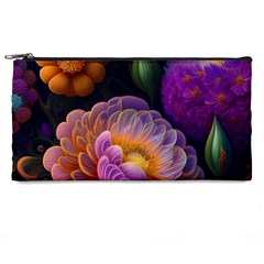 Ai Generated Flowers Plants Petals Buds Pencil Case by Ravend