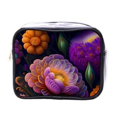 Ai Generated Flowers Plants Petals Buds Mini Toiletries Bag (one Side) by Ravend