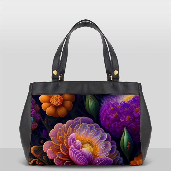 Ai Generated Flowers Plants Petals Buds Oversize Office Handbag