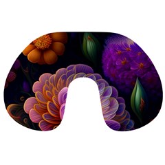 Ai Generated Flowers Plants Petals Buds Travel Neck Pillow by Ravend