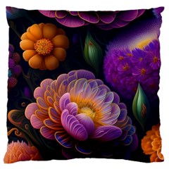 Ai Generated Flowers Plants Petals Buds Standard Premium Plush Fleece Cushion Case (two Sides) by Ravend