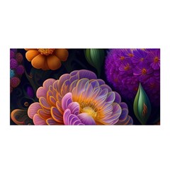 Ai Generated Flowers Plants Petals Buds Satin Wrap 35  X 70  by Ravend