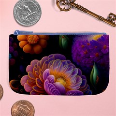 Ai Generated Flowers Plants Petals Buds Large Coin Purse by Ravend