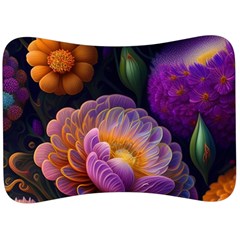 Ai Generated Flowers Plants Petals Buds Velour Seat Head Rest Cushion by Ravend