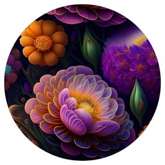 Ai Generated Flowers Plants Petals Buds Round Trivet by Ravend