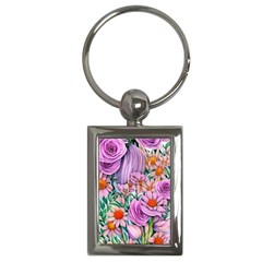 Bright And Brilliant Bouquet Key Chain (rectangle) by GardenOfOphir