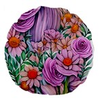 Bright And Brilliant Bouquet Large 18  Premium Flano Round Cushions Front