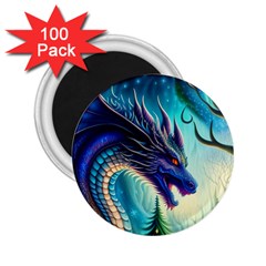 Ai Generated Dragon Fractal Art Texture 2 25  Magnets (100 Pack)  by Ravend