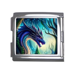 Ai Generated Dragon Fractal Art Texture Mega Link Italian Charm (18mm) by Ravend