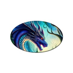 Ai Generated Dragon Fractal Art Texture Sticker (oval) by Ravend