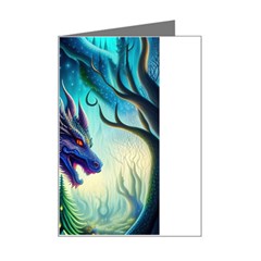 Ai Generated Dragon Fractal Art Texture Mini Greeting Card by Ravend