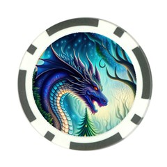 Ai Generated Dragon Fractal Art Texture Poker Chip Card Guard (10 Pack) by Ravend