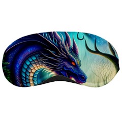 Ai Generated Dragon Fractal Art Texture Sleeping Mask by Ravend