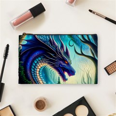 Ai Generated Dragon Fractal Art Texture Cosmetic Bag (medium) by Ravend