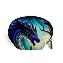 Ai Generated Dragon Fractal Art Texture Accessory Pouch (small) by Ravend