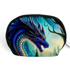 Ai Generated Dragon Fractal Art Texture Accessory Pouch (medium) by Ravend