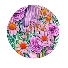 Bright And Brilliant Bouquet Mini Round Pill Box by GardenOfOphir