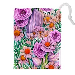 Bright And Brilliant Bouquet Drawstring Pouch (4xl) by GardenOfOphir