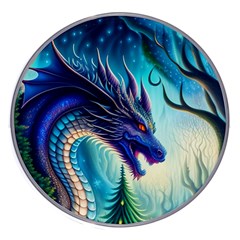 Ai Generated Dragon Fractal Art Texture Wireless Fast Charger(white)