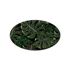 Monstera Plant Tropical Jungle Leaves Pattern Sticker Oval (100 Pack) by Ravend