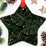 Monstera Plant Tropical Jungle Leaves Pattern Star Ornament (Two Sides) Back