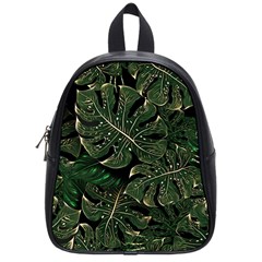 Monstera Plant Tropical Jungle Leaves Pattern School Bag (small) by Ravend