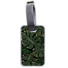 Monstera Plant Tropical Jungle Leaves Pattern Luggage Tag (two Sides) by Ravend