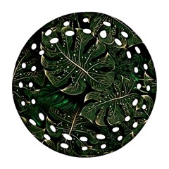 Monstera Plant Tropical Jungle Leaves Pattern Ornament (round Filigree) by Ravend